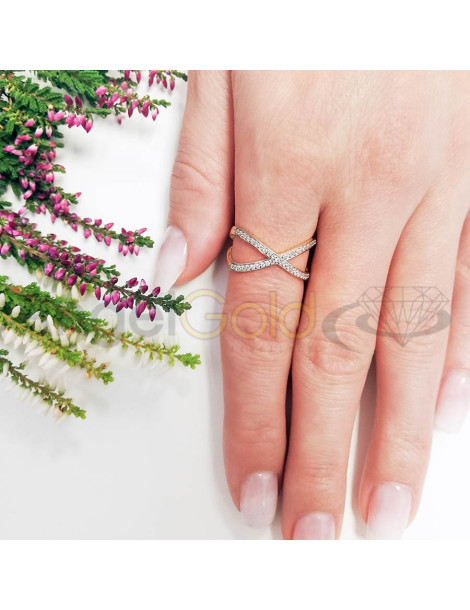 ZŁOTY PIERŚCIONEK NOWOCZESNY X PR. 585