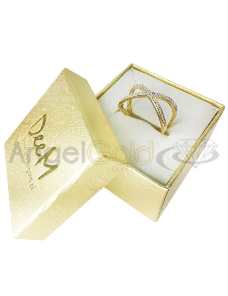 ZŁOTY PIERŚCIONEK NOWOCZESNY X PR. 585