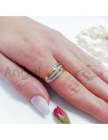 ZŁOTY PIERŚCIONEK ZARĘCZYNOWY FALE PR. 585