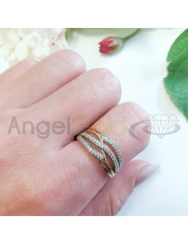 ZŁOTY PIERŚCIONEK ZARĘCZYNOWY FALE PR. 585