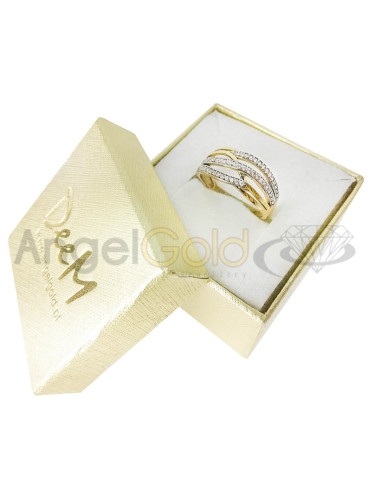 ZŁOTY PIERŚCIONEK ZARĘCZYNOWY FALE PR. 585