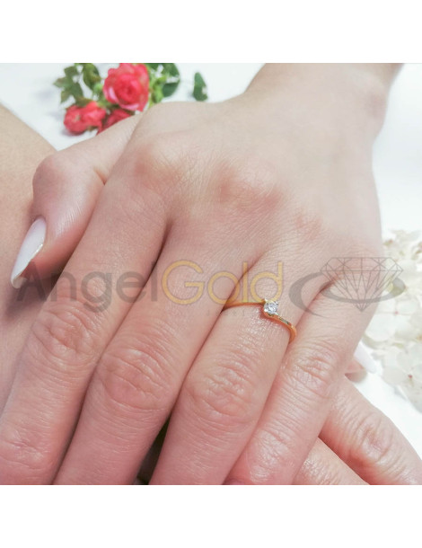 ZŁOTY PIERŚCIONEK ZARĘCZYNOWY PR. 585