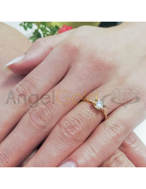 ZŁOTY PIERŚCIONEK ZARĘCZYNOWY KLASYCZNY PR. 585