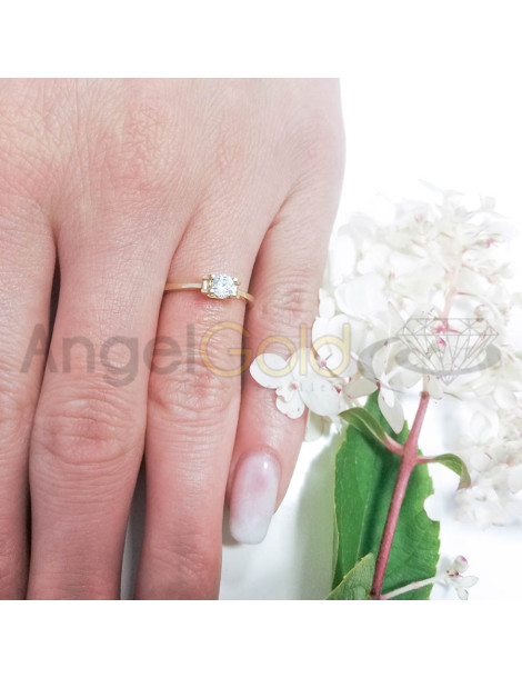 ZŁOTY PIERŚCIONEK ZARĘCZYNOWY KLASYCZNY PR. 585