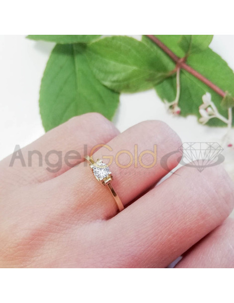 ZŁOTY PIERŚCIONEK ZARĘCZYNOWY KLASYCZNY PR. 585