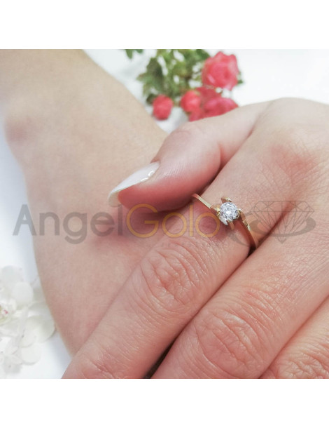 ZŁOTY PIERŚCIONEK ZARĘCZYNOWY PR. 585