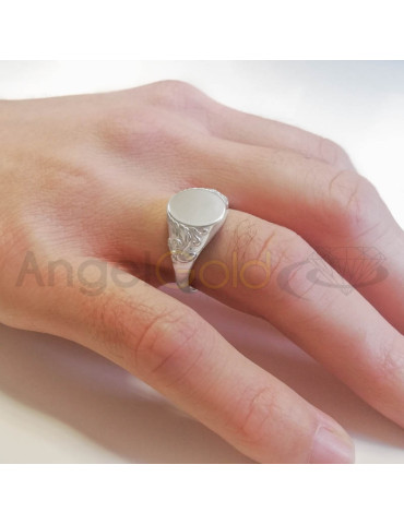 SREBRNY SYGNET Z ORNAMENTAMI BOCZNYMI + GRAWER GRATIS!