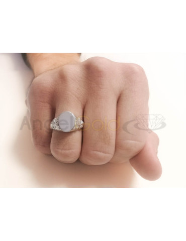 SREBRNY SYGNET Z ORNAMENTAMI BOCZNYMI + GRAWER GRATIS!