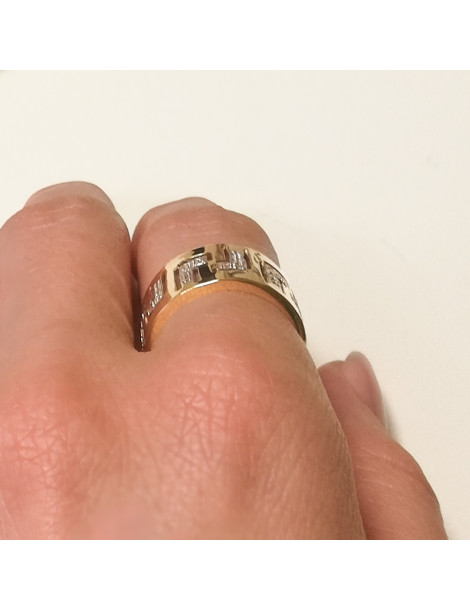 ZŁOTY PIERŚCIONEK WZÓR GRECKI Z CYRKONIAMI PR. 585