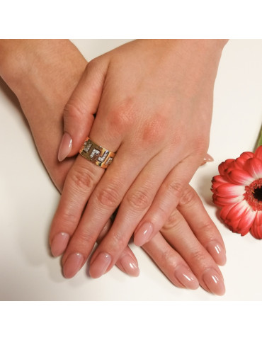 ZŁOTY PIERŚCIONEK WZÓR GRECKI Z CYRKONIAMI PR. 585