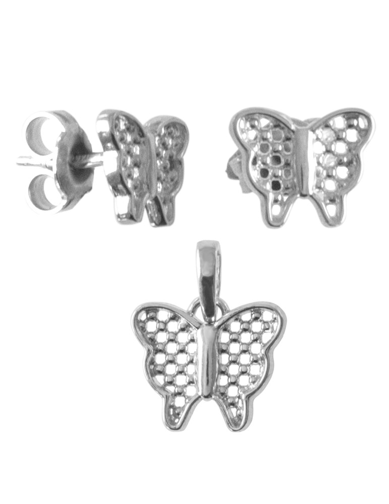 SREBRNY KOMPLET MOTYLKI PR. 925