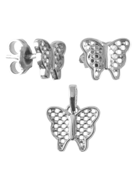 SREBRNY KOMPLET MOTYLKI PR. 925