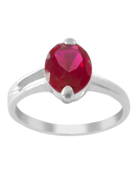 SREBRNY KOMPLET KLASYCZNY Z RUBINAMI PR. 925