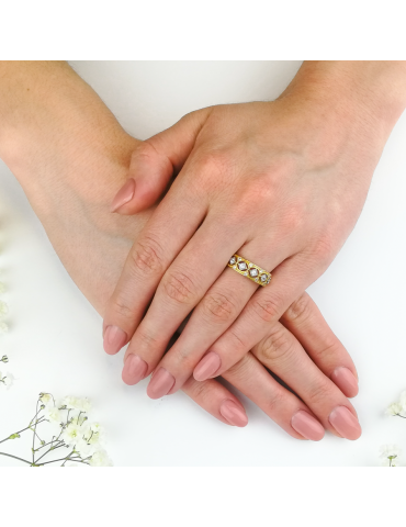 ELEGANCKI AŻUROWY PIERŚCIONEK ZARĘCZYNOWY ZE ZŁOTA PR. 333