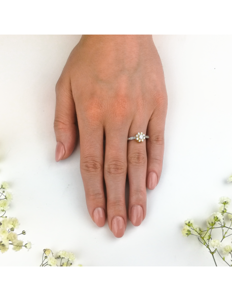 ZŁOTY PIERŚCIONEK ZARĘCZYNOWY KWIAT PR. 333