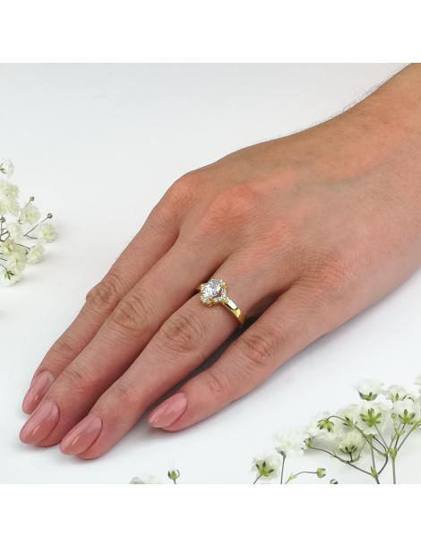 ZŁOTY PIERŚCIONEK ZARĘCZYNOWY PR. 585