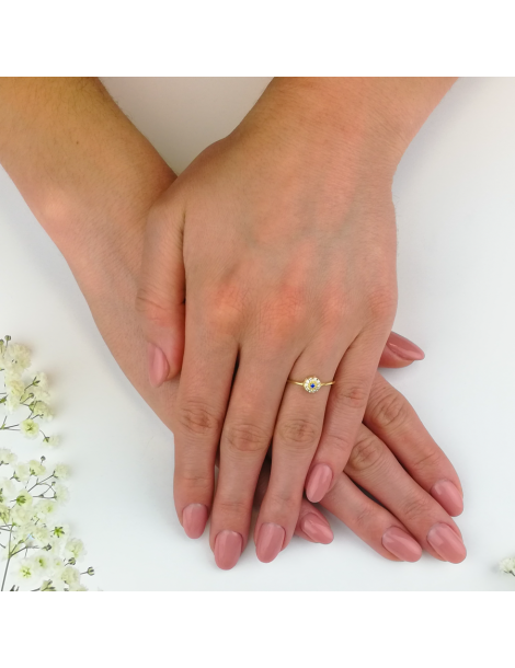 ZŁOTY PIERŚCIONEK ZARĘCZYNOWY Z SZAFIREM PR. 585