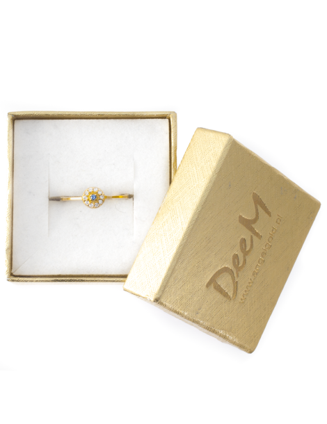 ZŁOTY PIERŚCIONEK ZARĘCZYNOWY Z SZAFIREM PR. 585