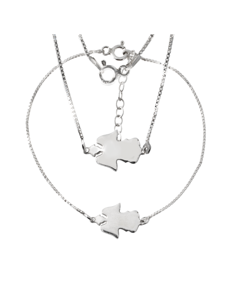 SREBRNY KOMPLET CELEBRYTKI ANIOŁKI PR. 925 + GRAWER GRATIS