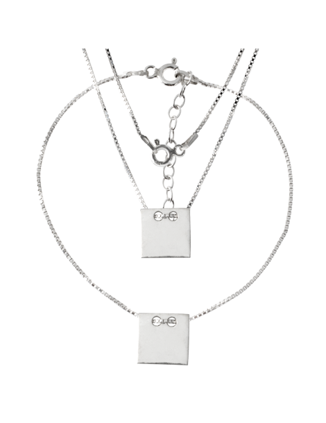 SREBRNY KOMPLET CELEBRYTKI KWADRATY PR. 925 + GRAWER GRATIS!