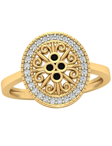 ZŁOTY PIERŚCIONEK OZDOBNY Z CYRKONIAMI PR. 585 AŻUROWY