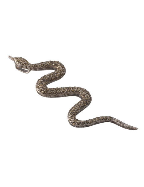 SREBRNY WISIOREK ŻMIJA Z MARKAZYTAMI PR. 925 WĄŻ