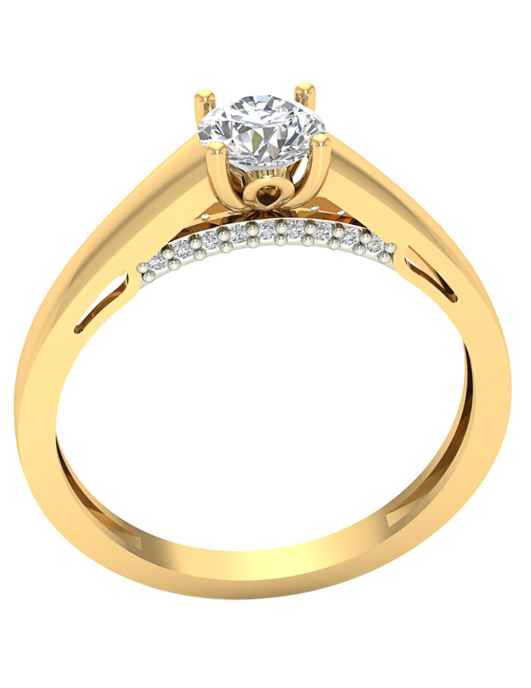 ZŁOTY PIERŚCIONEK ZARĘCZYNOWY Z CYRKONIAMI PR. 585 AŻUROWY