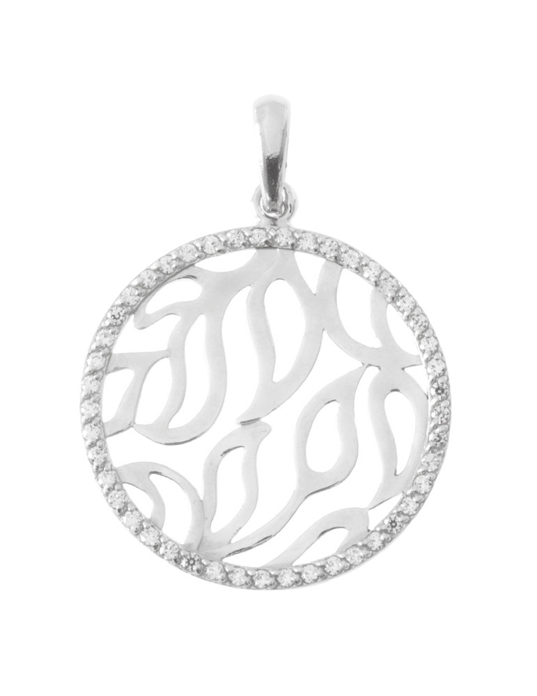 SREBRNY WISIOREK AŻUROWE KÓŁKO Z CYRKONIAMI PR. 925