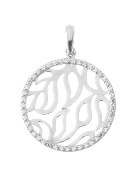 SREBRNY WISIOREK AŻUROWE KÓŁKO Z CYRKONIAMI PR. 925