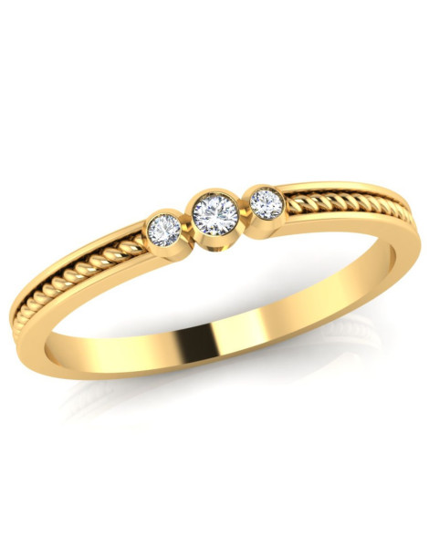 ZŁOTY PIERŚCIONEK ZARĘCZYNOWY PR. 585 Z CYRKONIAMI