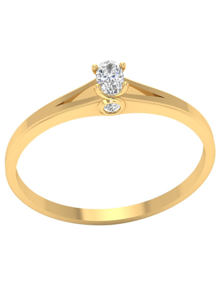 ZŁOTY PIERŚCIONEK ZARĘCZYNOWY CYRKONIA OWAL PR. 585