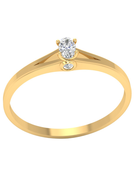 ZŁOTY PIERŚCIONEK ZARĘCZYNOWY CYRKONIA OWAL PR. 585