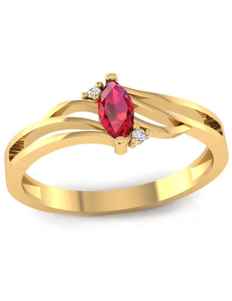 ZŁOTY PIERŚCIONEK ZARĘCZYNOWY Z RUBINEM PR. 585