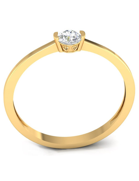 ZŁOTY PIERŚCIONEK ZARĘCZYNOWY Z CYRKONIĄ PR. 585