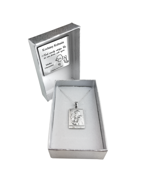 SREBRNY MEDALIK Z ŚWIĘTYM OJCEM PIO PR. 925