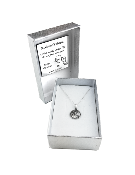 SREBRNY MEDALIK ŚWIĘTY BENEDYKT PR. 925