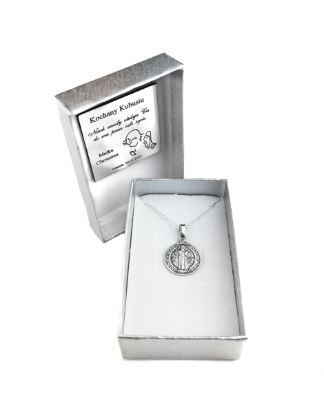 SREBRNY MEDALIK ŚWIĘTY BENEDYKT PR. 925