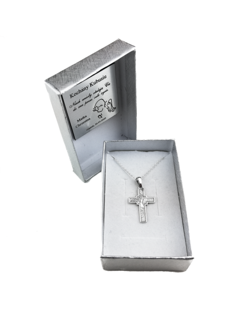 SREBRNY KRZYŻYK Z GŁOWĄ JEZUSA CHRYSTUSA PR. 925 + GRAWER GRATIS!