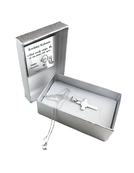 SREBRNY KRZYŻYK Z GŁOWĄ JEZUSA CHRYSTUSA PR. 925 + GRAWER GRATIS!