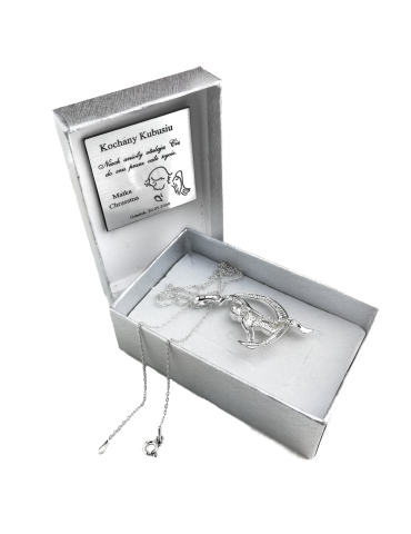 SREBRNY MEDALIK ANIOŁEK NA KSIĘŻYCU PR. 925