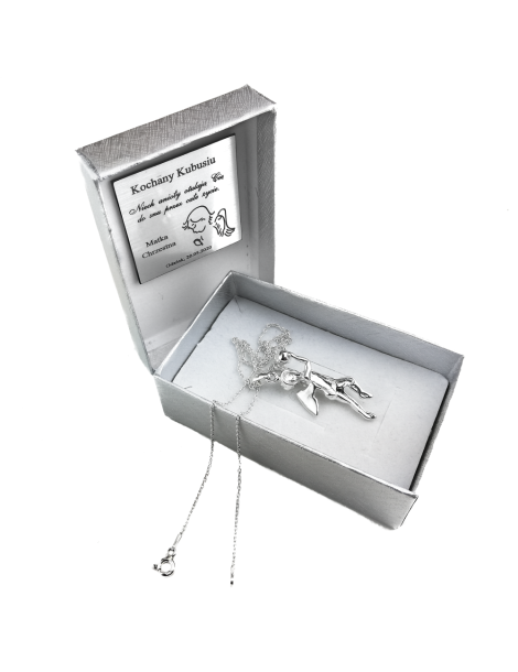 SREBRNY MEDALIK ANIOŁEK TRZYMAJĄCY PIŁKĘ PR. 925