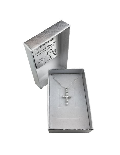 SREBRNY KRZYŻYK Z CYRKONIAMI PR. 925