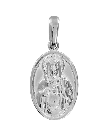 SREBRNY DWUSTRONNY MEDALIK SZKAPLERZ Z MATKĄ BOSKĄ I JEZUSEM PR. 925