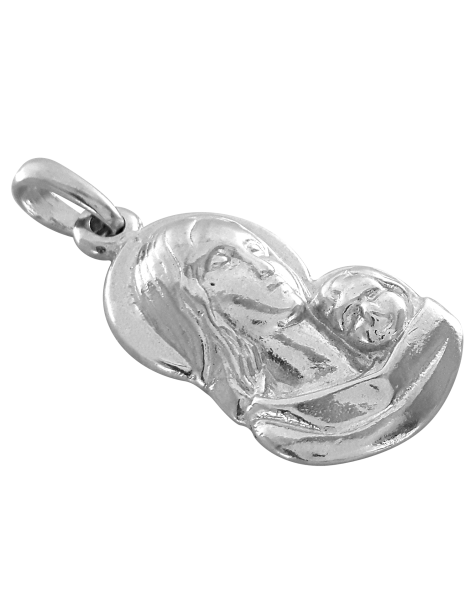 SREBRNY MEDALIK MATKA BOSKA Z DZIECIĄTKIEM PR. 925