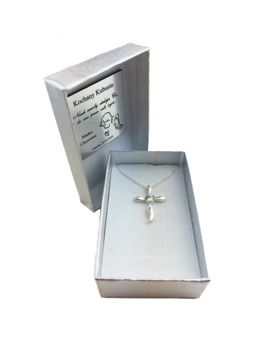 SREBRNY KRZYŻYK OZDOBNY Z CYRKONIĄ PR. 925 - RÓŻNE KOLORY