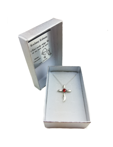 SREBRNY KRZYŻYK OZDOBNY Z CYRKONIĄ PR. 925 - RÓŻNE KOLORY