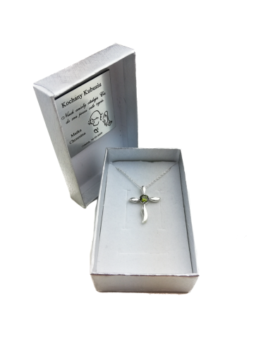 SREBRNY KRZYŻYK OZDOBNY Z CYRKONIĄ PR. 925 - RÓŻNE KOLORY