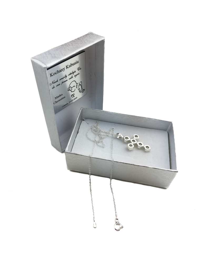 SREBRNY KRZYŻYK OZDOBNY Z CYRKONIAMI PR. 925 - RÓŻNE KOLORY