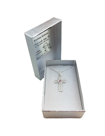 SREBRNY KRZYŻYK OZDOBNY Z CYRKONIĄ PR. 925 - RÓŻNE KOLORY