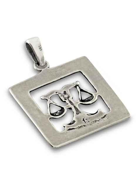 SREBRNY WISIOREK ZNAK ZODIAKU WAGA PR. 925 + GRAWER